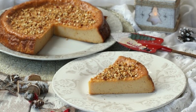 Tarta de queso y turrón