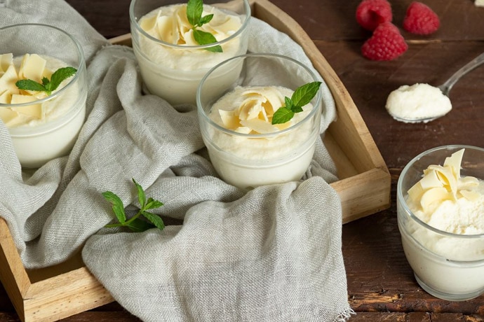 Mousse de chocolate blanco