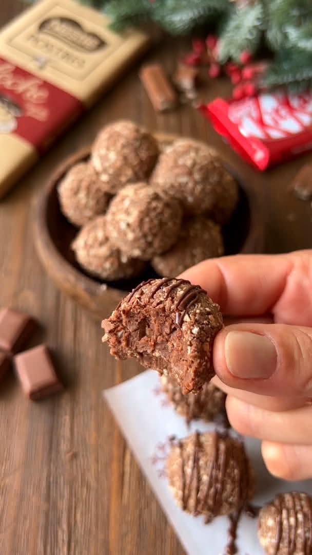 Trufas de chocolate con leche y Kit Kat