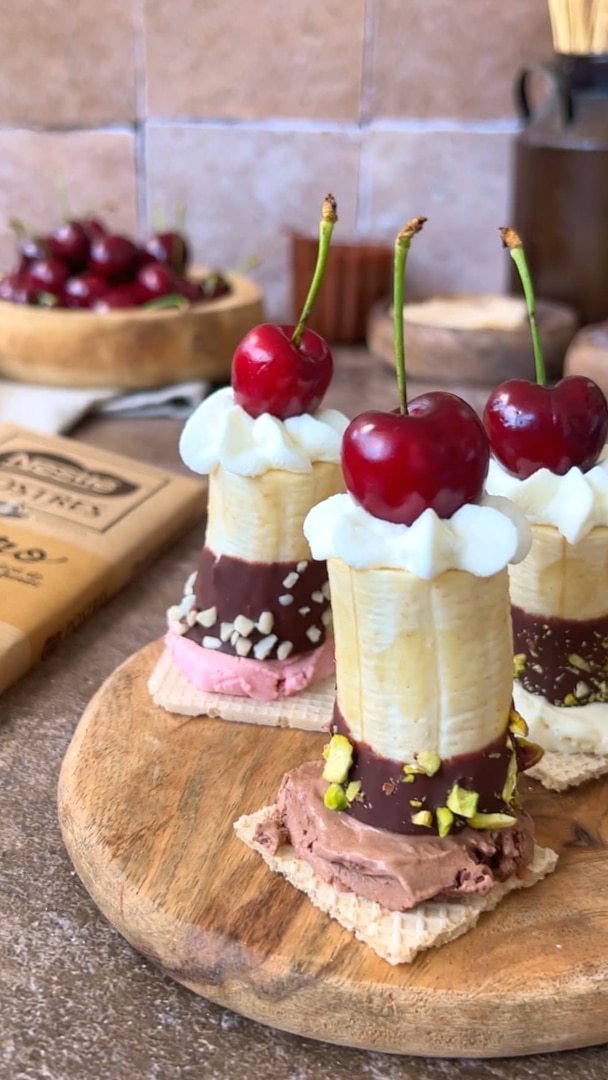 Bocaditos de banana split