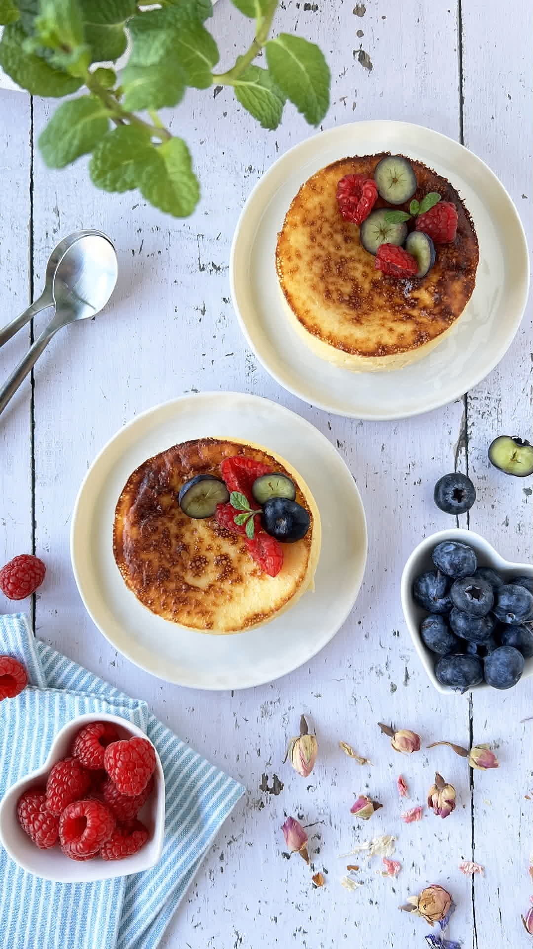 Mini cheesecakes en freidora de aire